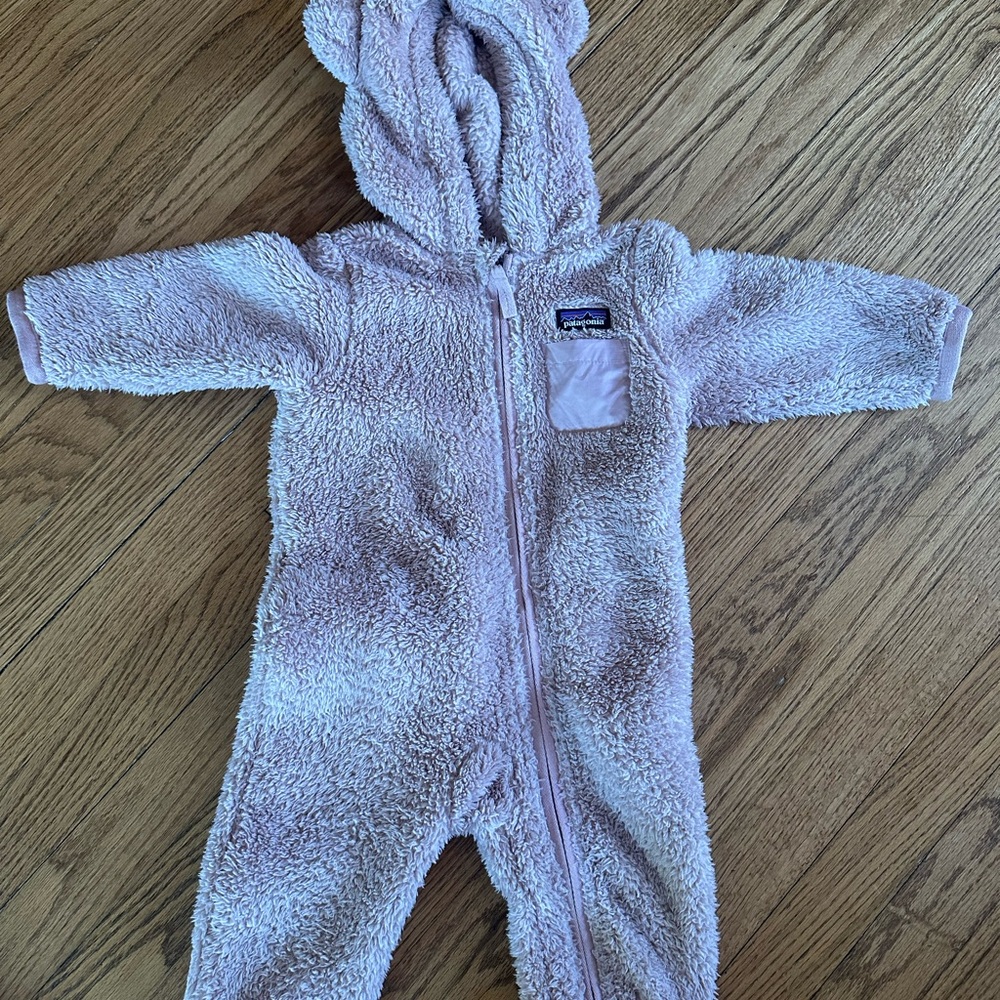Patagonia Pink Sherpa Kids Footie